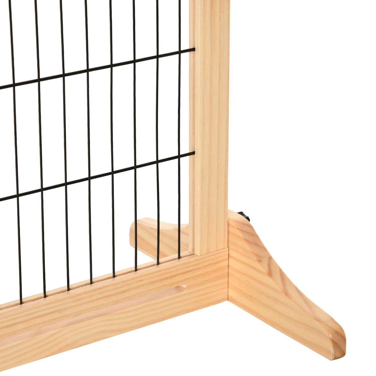 41"-72" Wooden Freestanding Pet Gate with Support Feet, for Small Medium Dogs, Natural Houses, Kennels & Pens   at Gallery Canada