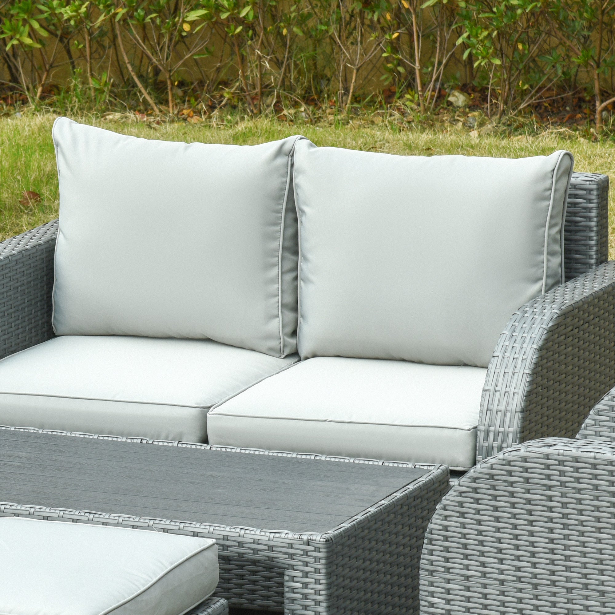 6 PCS Outdoor Rattan Wicker Sofa Set Patio All Weather Furniture w/ Tea Table &; Cushion for Backyard Garden Grey Patio Furniture Sets at Gallery Canada
