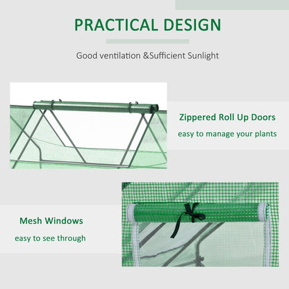 71" x 55" x 32" Mini Greenhouse Portable Hot House for Plants with 2 Large Windows and Ground Nails for Outdoor, Indoor, Garden, Gardening Kit, Green Mini Greenhouses   at Gallery Canada