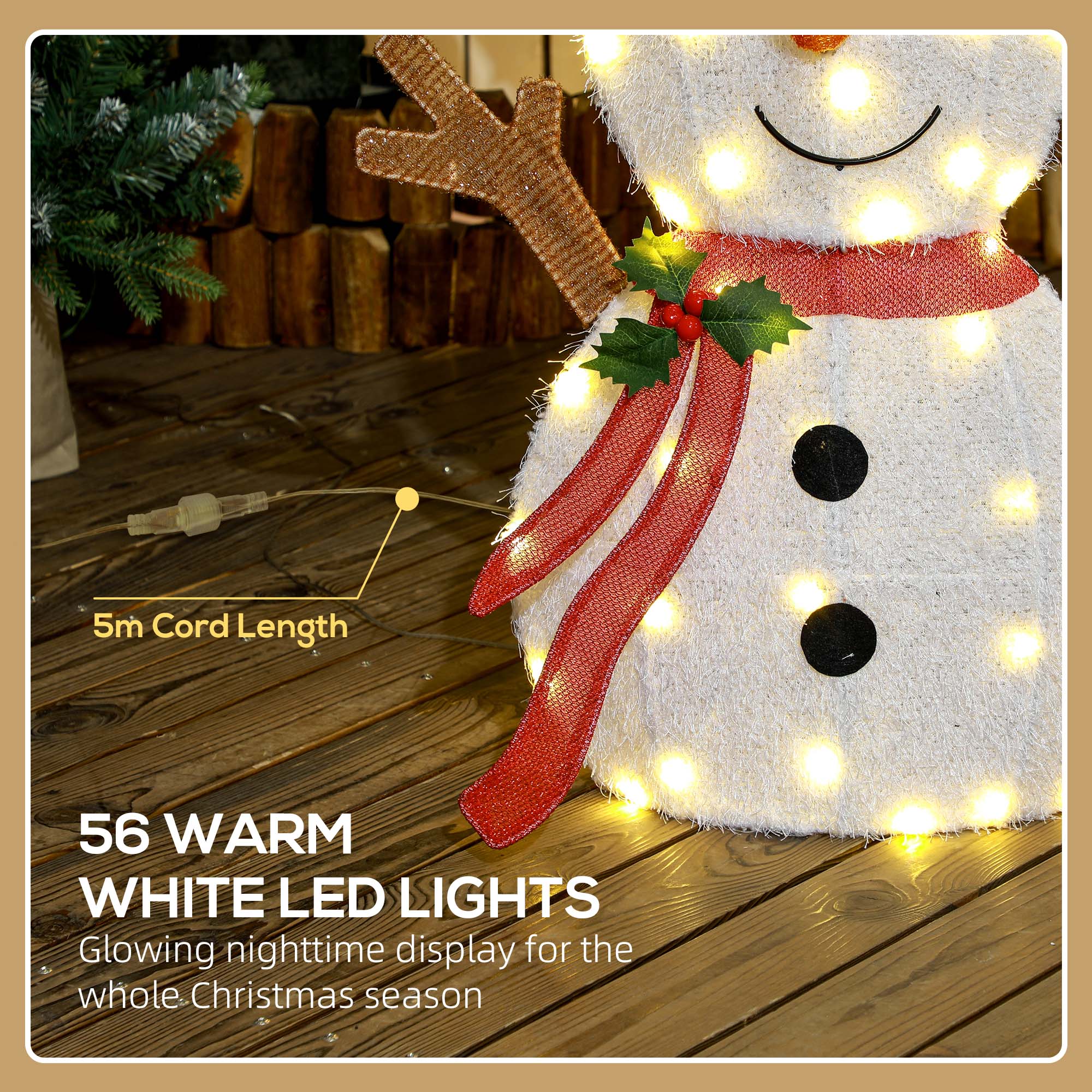 Light Up Snowman Yard Decoration, Lighted Snowman Christmas Decoration for Indoor and Outdoor, White Christmas Decorations   at Gallery Canada