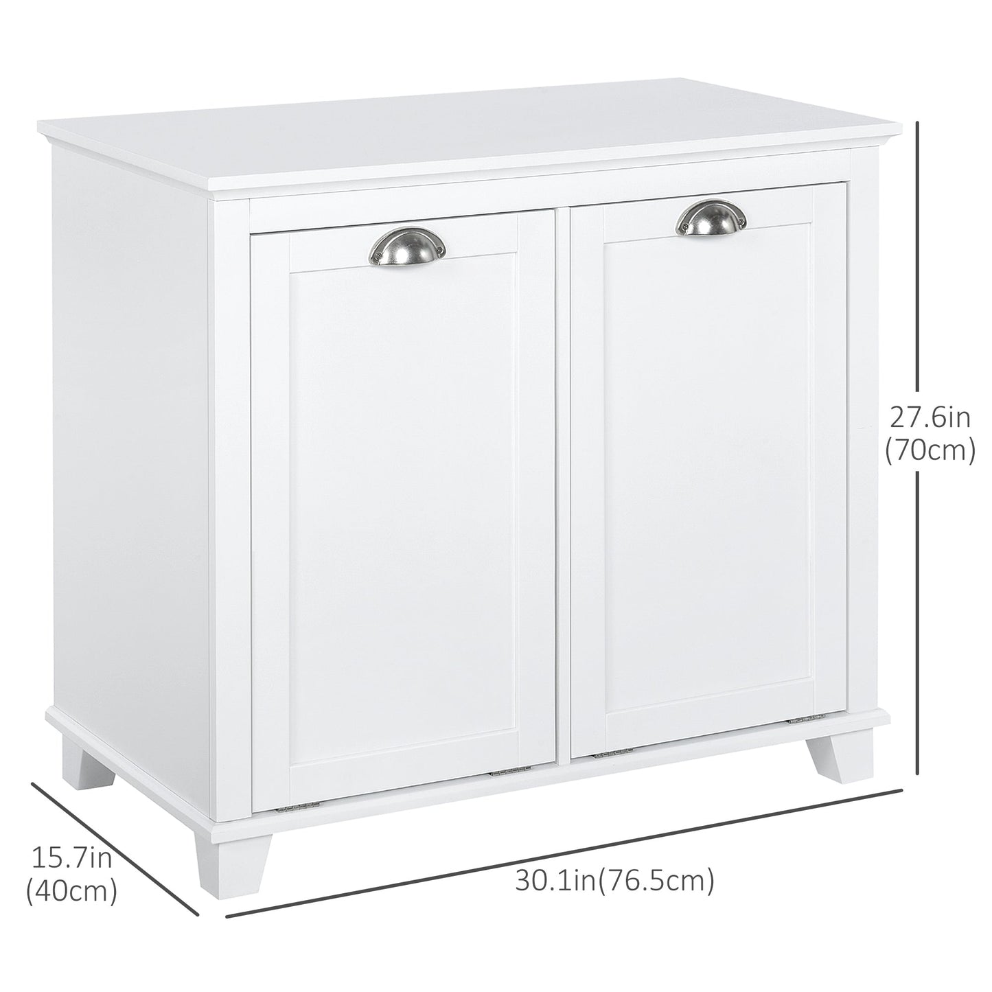 Tilt-Out Laundry Storage Cabinet, Bathroom Storage Organizer with Two-Compartment Tilt Out Hamper, White Bathroom Cabinets   at Gallery Canada