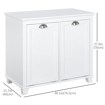 Tilt-Out Laundry Storage Cabinet, Bathroom Storage Organizer with Two-Compartment Tilt Out Hamper, White Bathroom Cabinets   at Gallery Canada