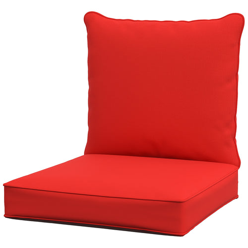 Patio Chair Cushions, Thick Deep Seat Outdoor Seat Cushion with Back Cushion, Red