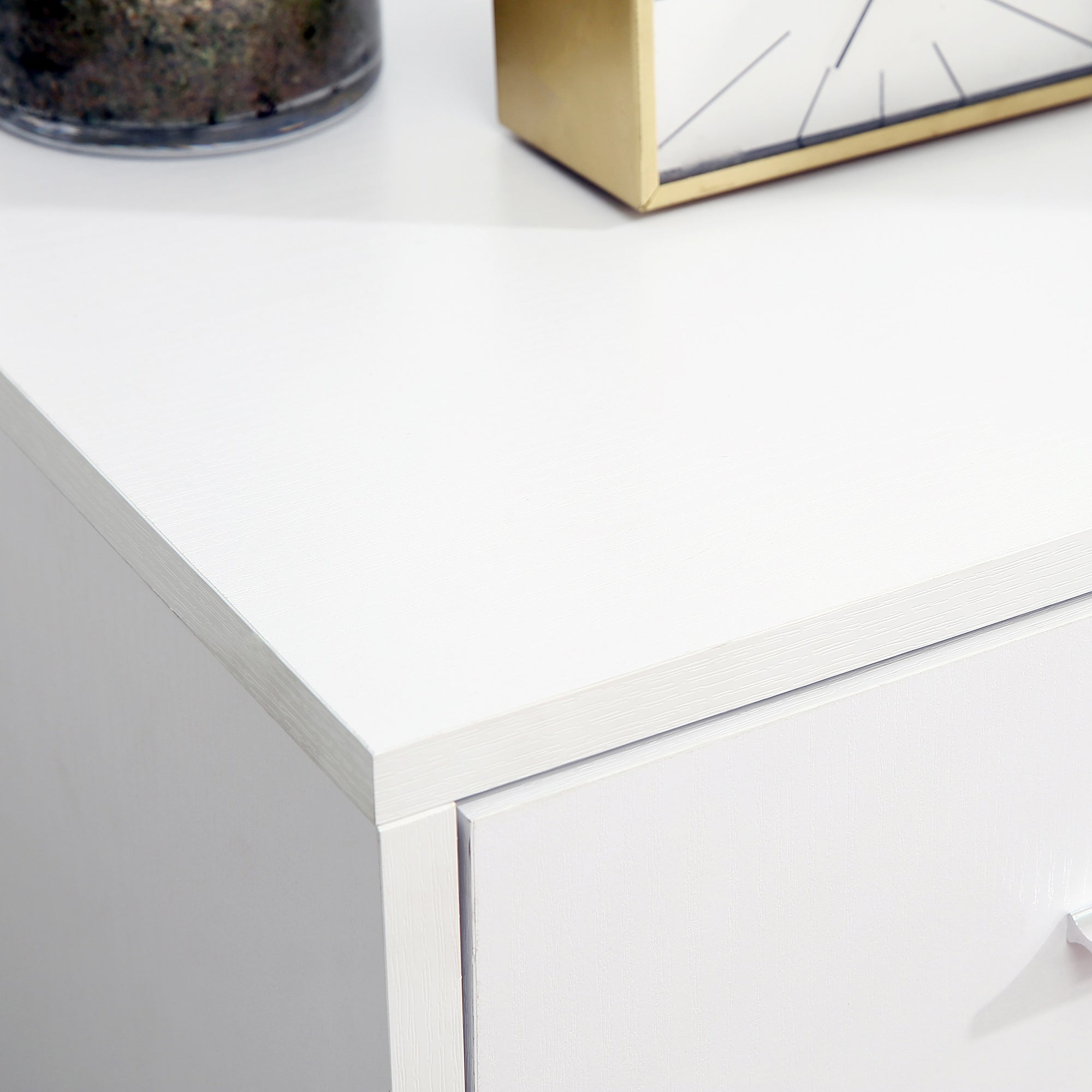 Modern Lateral Filing Cabinet, 3 Drawer File Cabinet for Letter and A4 Size Documents, Mobile, Printer Stand with Open Shelves, Rolling Wheels, White Office Cabinets & Cupboards at Gallery Canada