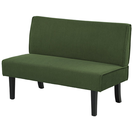 46.5" Loveseat Couch with USB Ports, Corduroy Love Seat Sofa with Wood Legs for Living Room, Bedroom, Small Space, Green 2-Seater Sofas at Gallery Canada