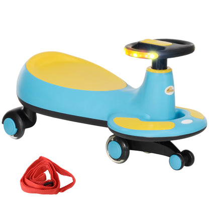 Kids Wiggle Car w/ Parent Traction Rope, Music, Light, Blue Riding & Rocking Toys   at Gallery Canada