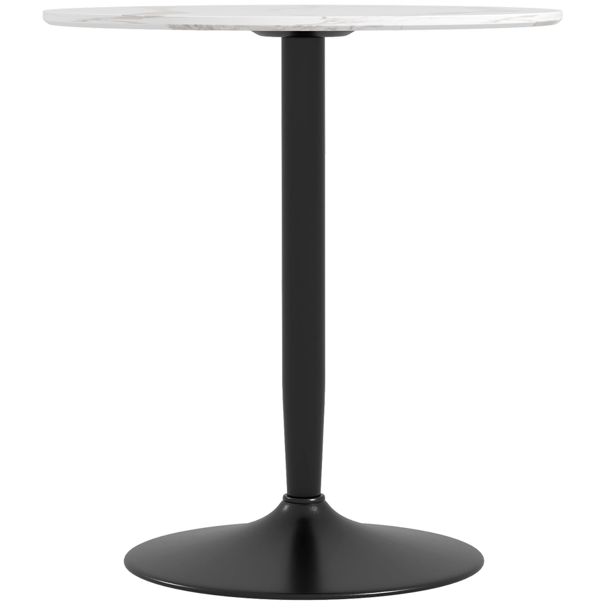 Modern Kitchen Table for 2, Round Dining Table with Steel Base for Living Room, Dining Room, White Marble Dining Tables   at Gallery Canada