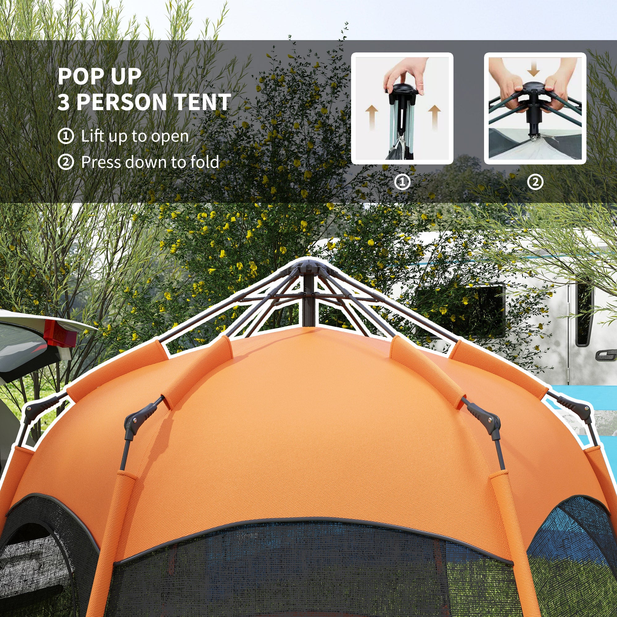 Hexagon Double Layer Easy Pop Up Camping Tent 4-6 Person Portable Folding Dome Shelter Hiking Travel Tent All Season Used Camping Tents at Gallery Canada
