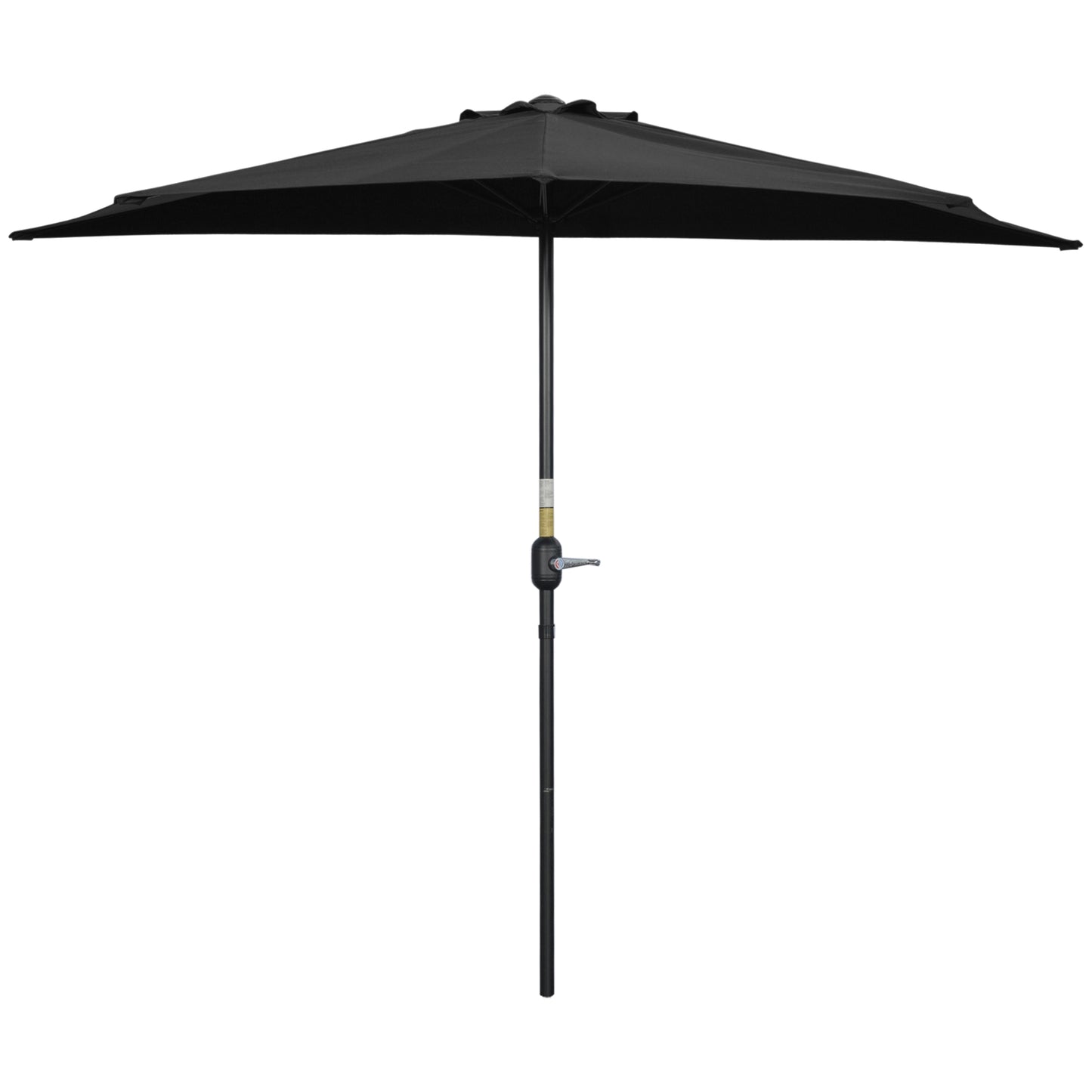 9ft Half Round Umbrella Outdoor Patio Garden Balcony Parasol Window Sun Shade w/ 5 Ribs Black Sun Umbrellas Black  at Gallery Canada