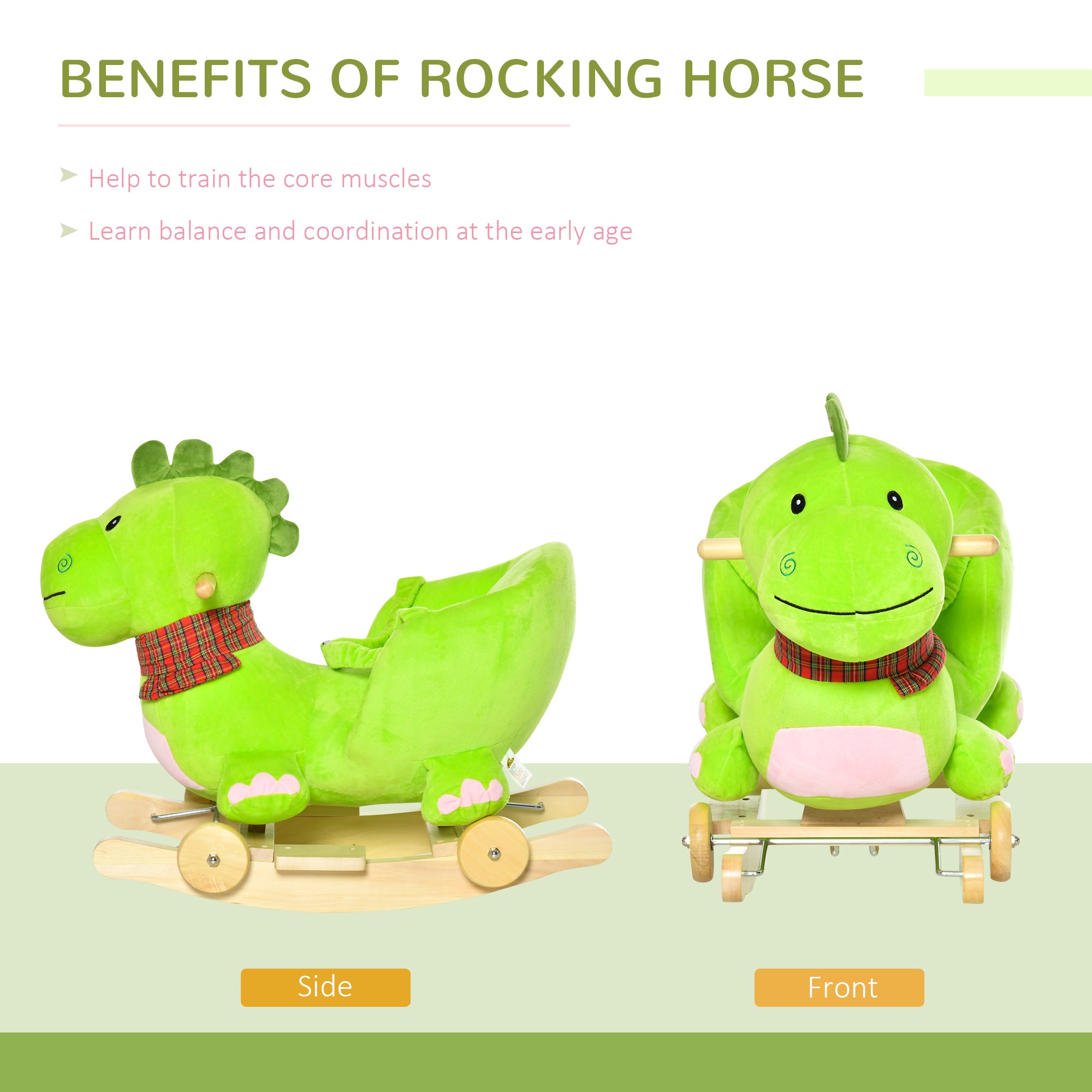 baby rocking horse Kids Interactive 2-in-1 Plush Ride-On Stroller Rocking Dinosaur With Nursery Song Rocking Horse 18+ months Rocking Horses at Gallery Canada