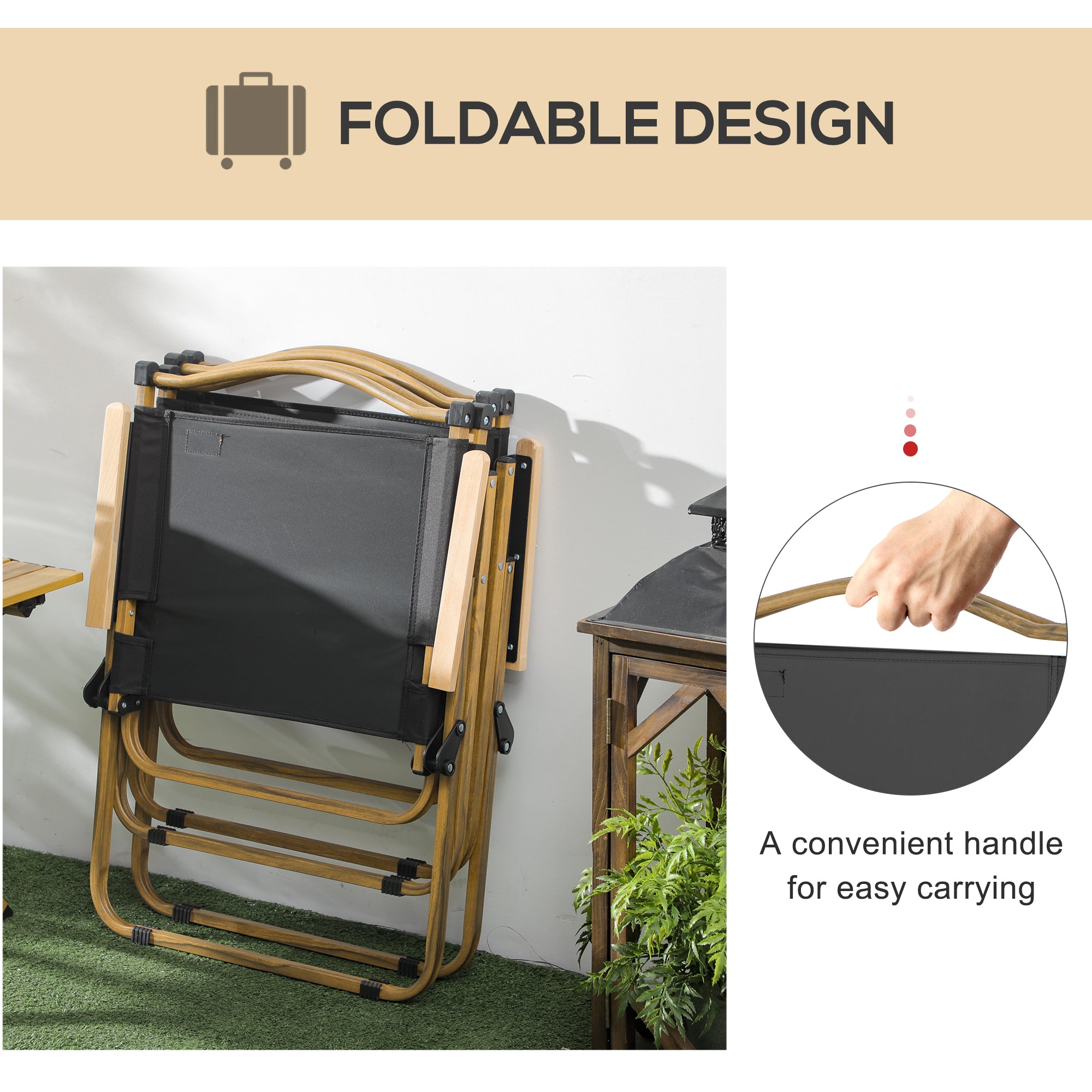 Set of 2 Camping Chair, Lightweight Folding Chair, Portable Armchairs, Excellent for Festivals, Fishing, Beach and Hiking, Black Picnic Tables & Camping Chairs at Gallery Canada