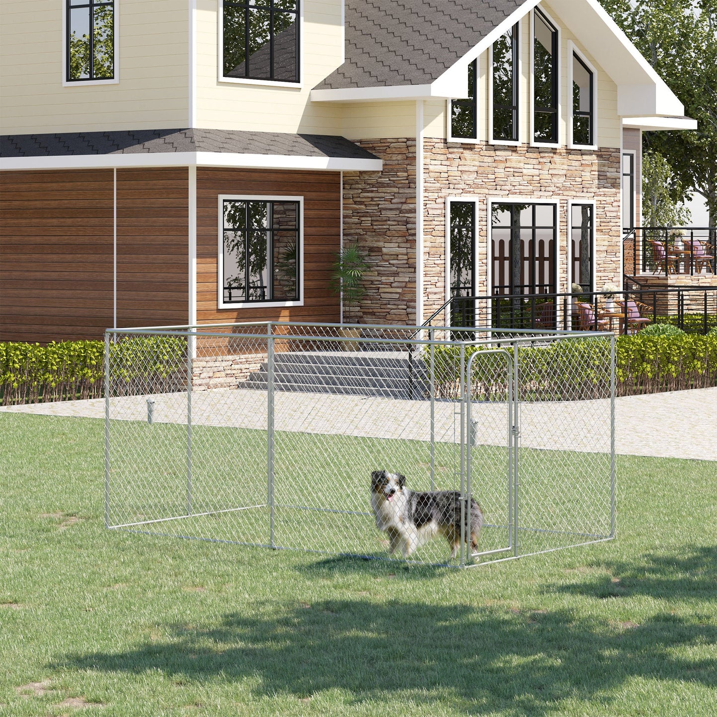 99 Sq. Ft. Dog Playpen Outdoor with Galvanized Steel Frame, for Small and Medium Dogs, 13.1' x 7.5' x 6' Houses, Kennels & Pens   at Gallery Canada