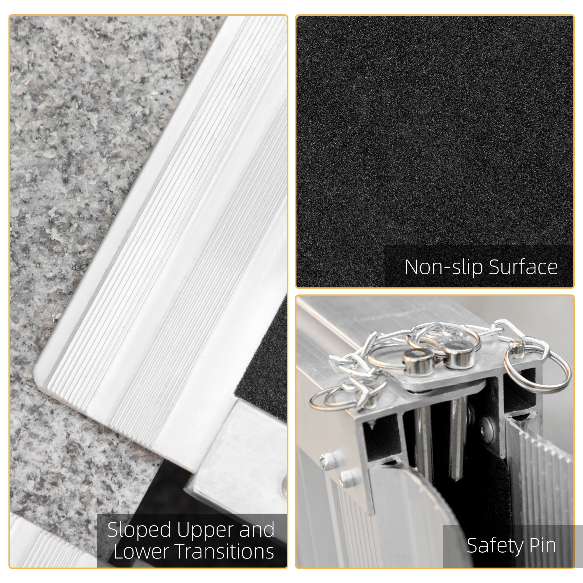 4' Portable Wheelchair Ramp Aluminum Threshold Mobility Single-fold for Scooter with Carrying Handle Knee Walker & Wheelchair Ramps at Gallery Canada