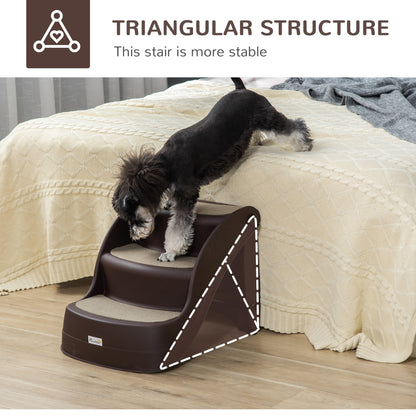 Portable Pet Stairs Foldable Steps for Small Dogs and Cats 3-Step with Non-slip Treads for Beds Sofas, Brown Cat Stairs   at Gallery Canada