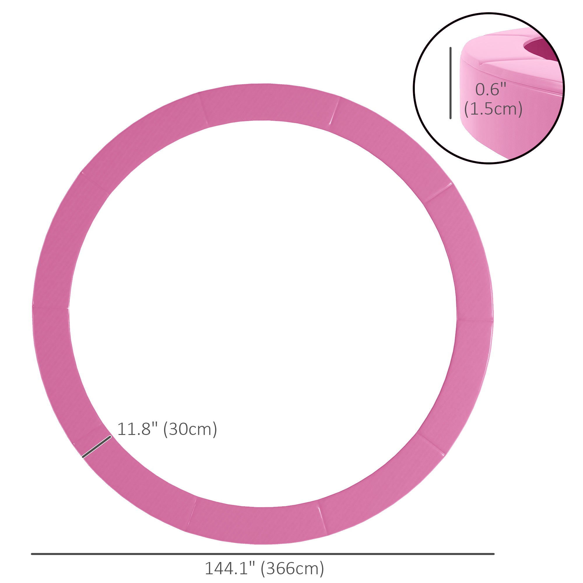 12FT Trampoline Spring Cover, Trampoline Pad Replacement, Waterproof and Tear-Resistant, All-Weather Trampoline Accessories, Pink Trampolines at Gallery Canada