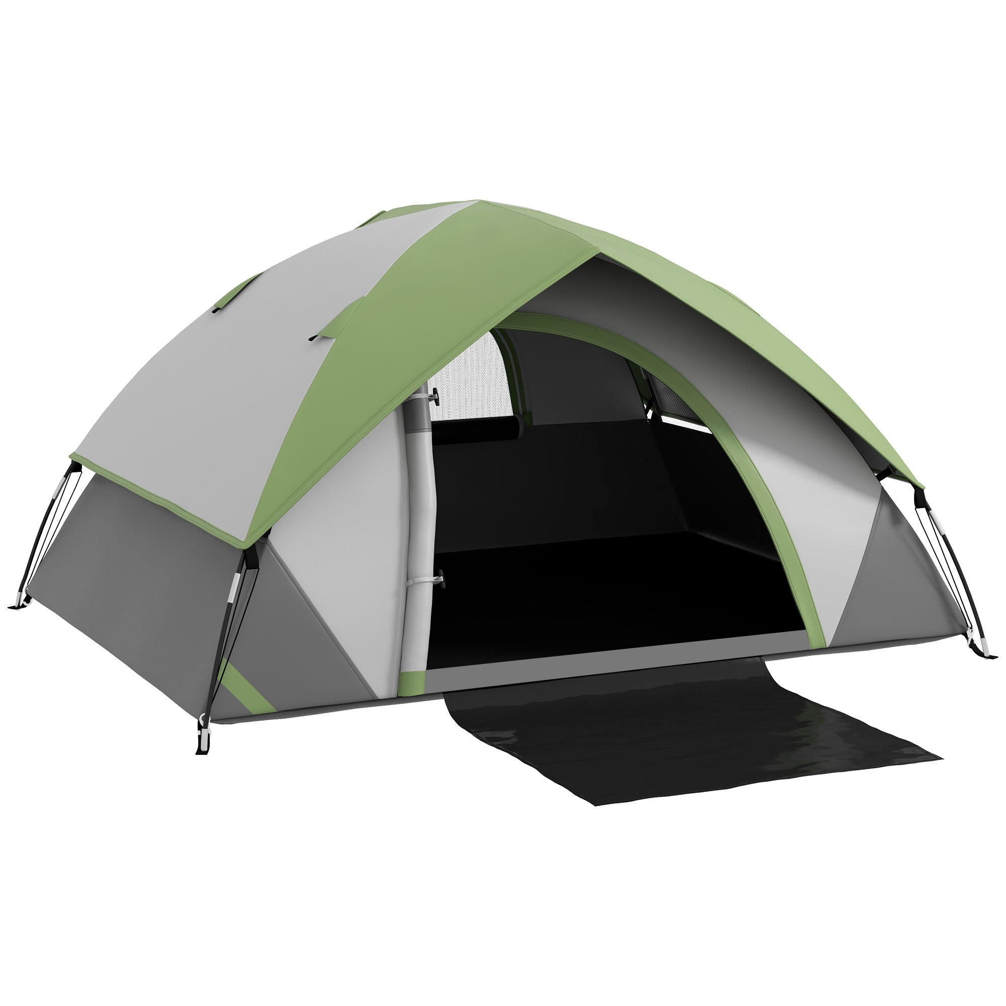 3000mm Waterproof Camping Tent for 4-5 Man, with Sewn-in Groundsheet and Carry Bag, Grey and Green Camping Tents   at Gallery Canada