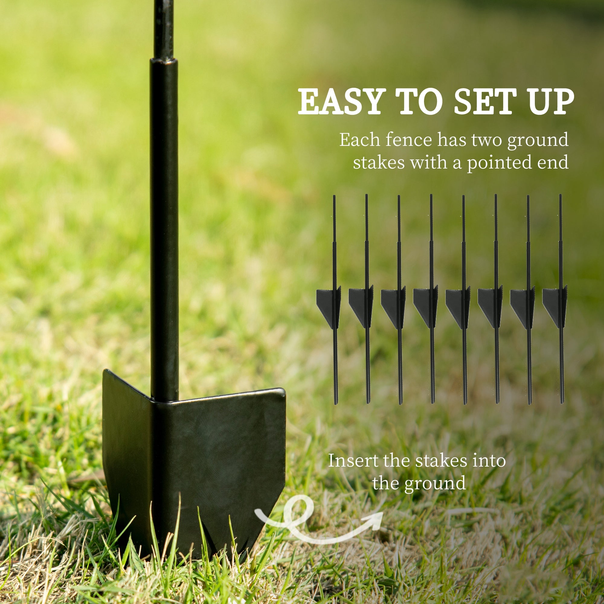 4 Pack Metal Fence Small Garden Fencing Panels as Animal Barrier and Flower Edging for Yard, Circle, Black Garden Fences at Gallery Canada