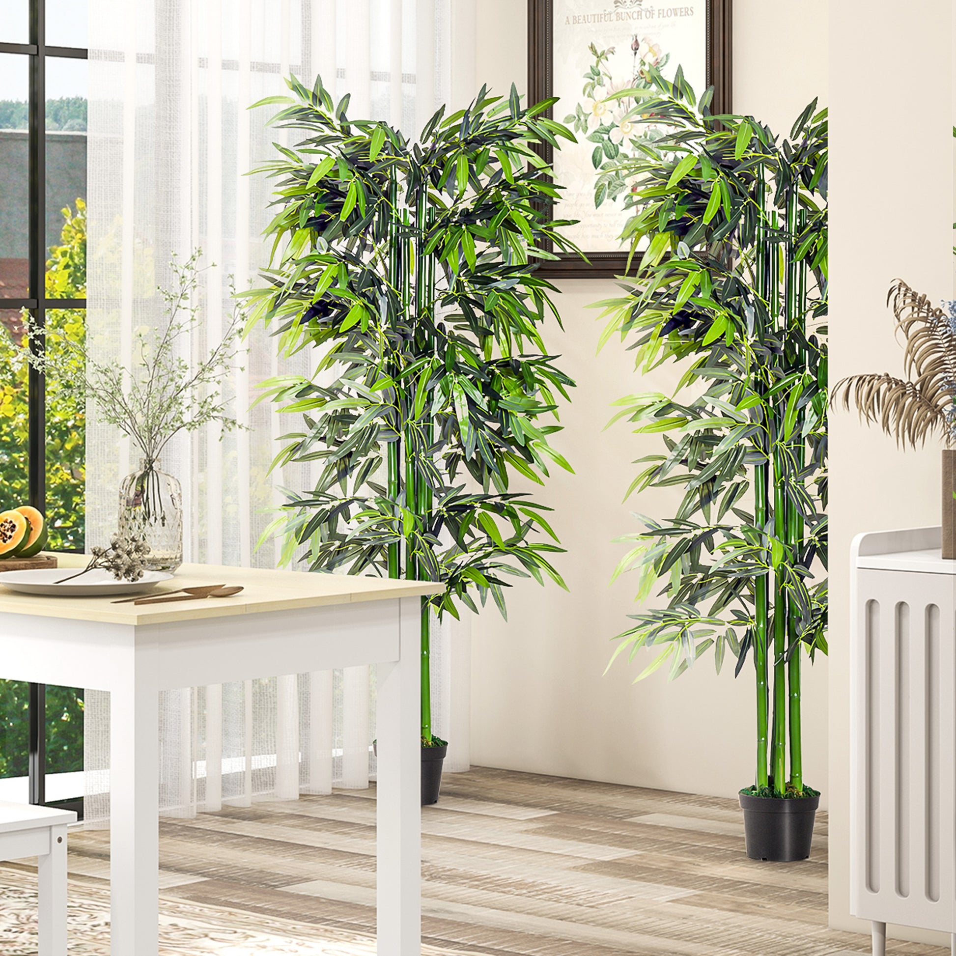 Set of 2 6FT Artificial Bamboo Tree Fake Decorative Plant with Nursery Pot for Indoor Outdoor Décor Artificial Trees   at Gallery Canada