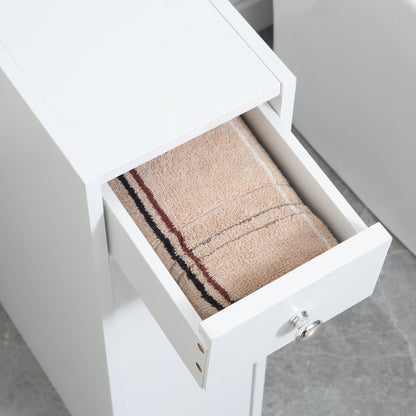 Small Bathroom Storage Cabinet, Space Saving Toilet Paper Cabinet, Narrow Bathroom Cabinet with Drawers and Hidden Storage, White Bathroom Cabinets   at Gallery Canada