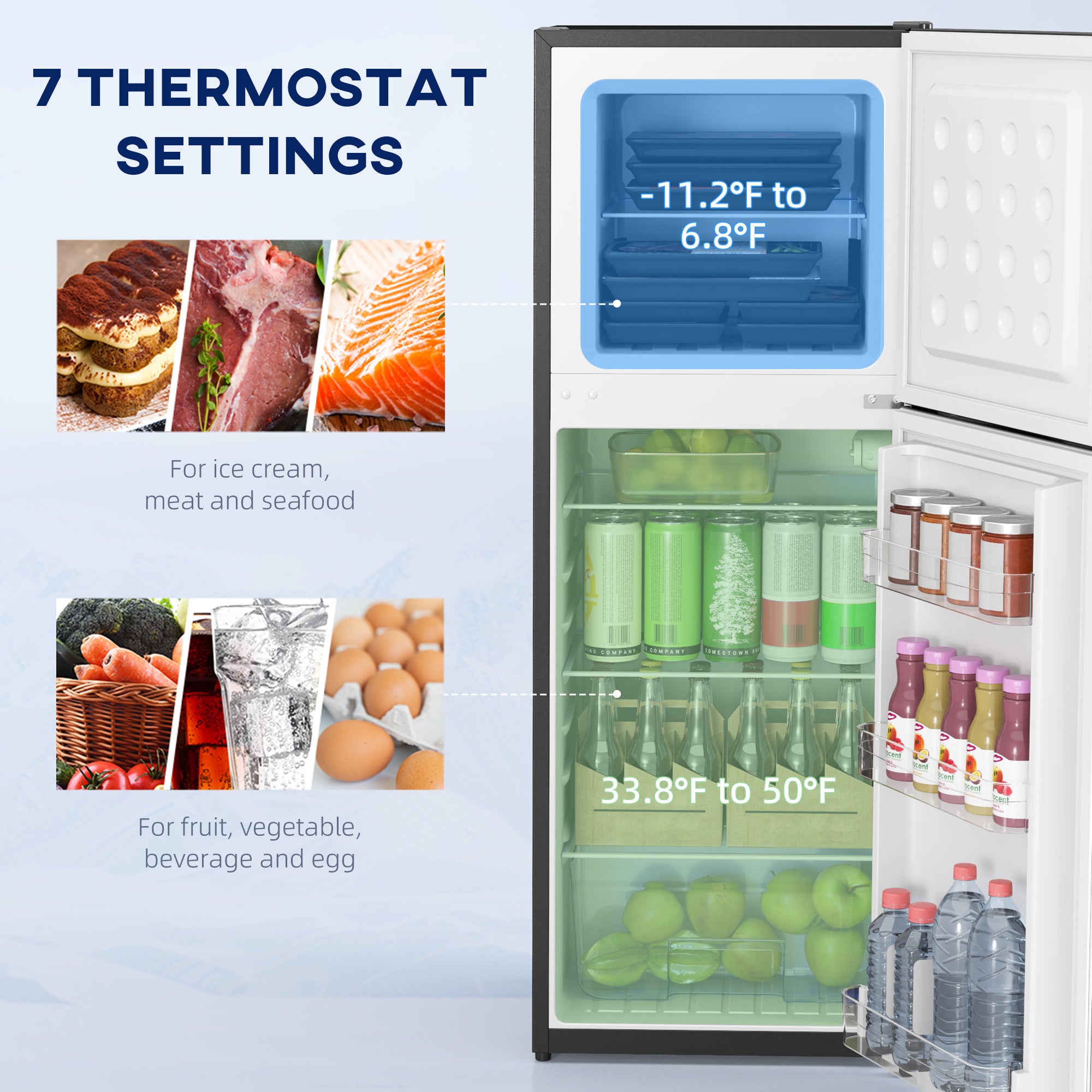 Double Door Mini Fridge with Freezer, 4.6 Cu.Ft Small Refrigerator with Thermostat, Shelves, Reversible Door, Black Small Kitchen Appliances at Gallery Canada