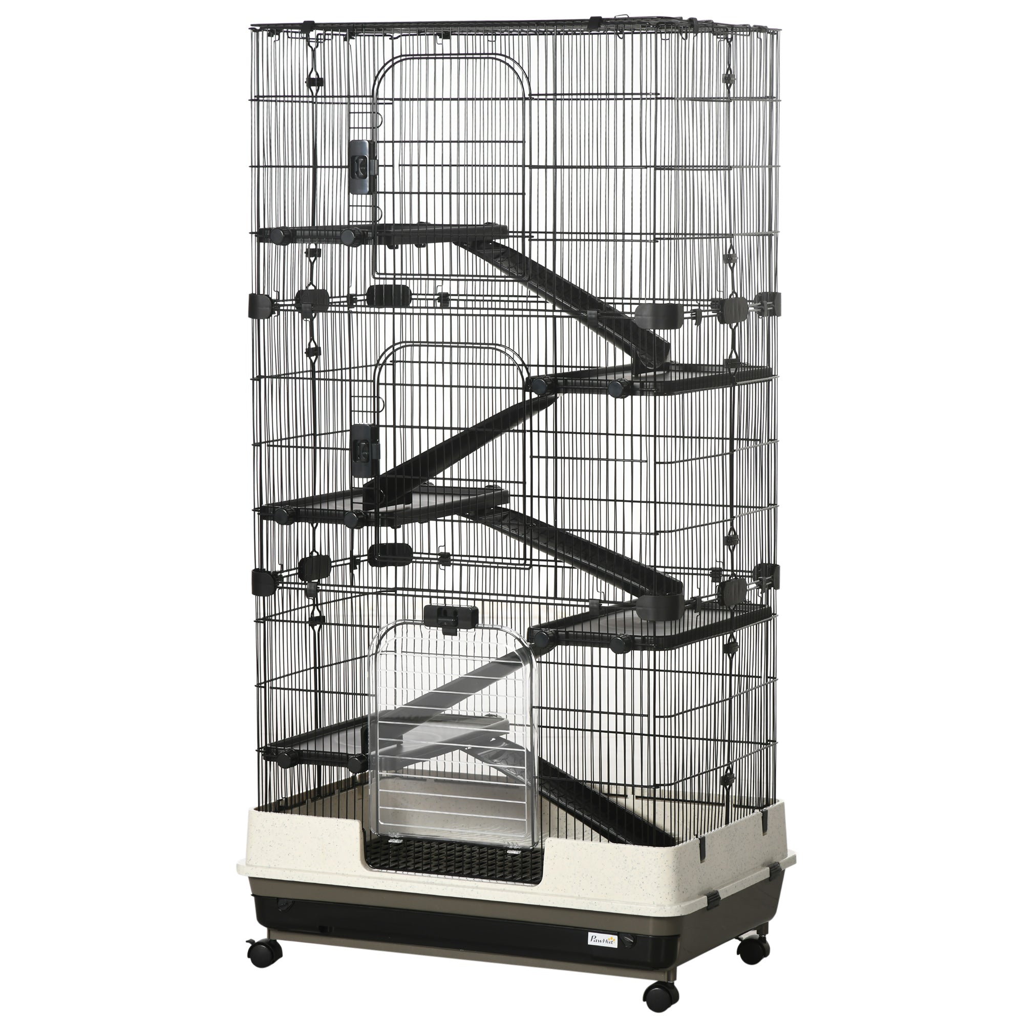 6-tier Platform Rolling Small Animal Cage Rabbit Hutch Pet Play House with Platform, Ramp,Removable Tray. 4 universal wheels (Black) for Bunny Pet Mink Chinchilla Houses & Habitats at Gallery Canada