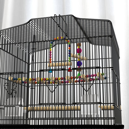 36" Bird Cage with Accessories, Handle, Mesh Cover, Tray, Black Bird Cages   at Gallery Canada