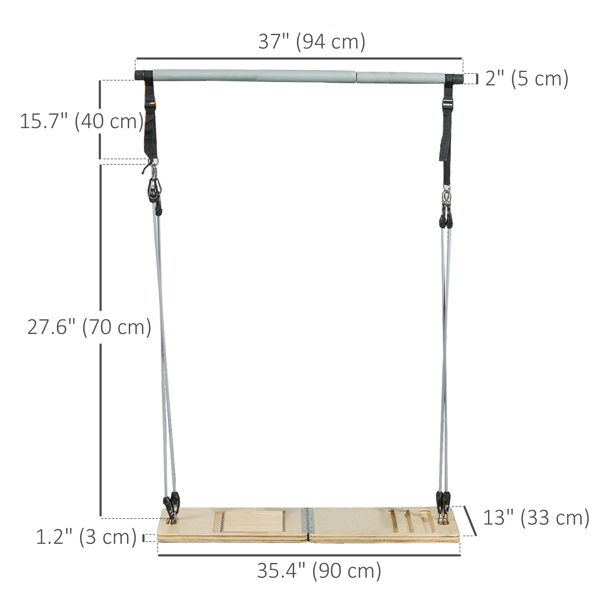 Pilates Bar Kit with Resistance Bands and Foldable Calf Stretch Board, Pilates Equipment for Full Body Workouts, Grey More-Strength Training Equipment at Gallery Canada