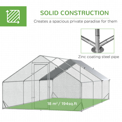 9.8' x 19.7' x 6.6' Chicken Coop Cage, Outdoor Hen House w/Cover &; Lockable Door Chicken Coops   at Gallery Canada