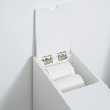 Small Bathroom Storage Cabinet, Space Saving Toilet Paper Cabinet, Narrow Bathroom Cabinet with Drawers and Hidden Storage, White Bathroom Cabinets   at Gallery Canada