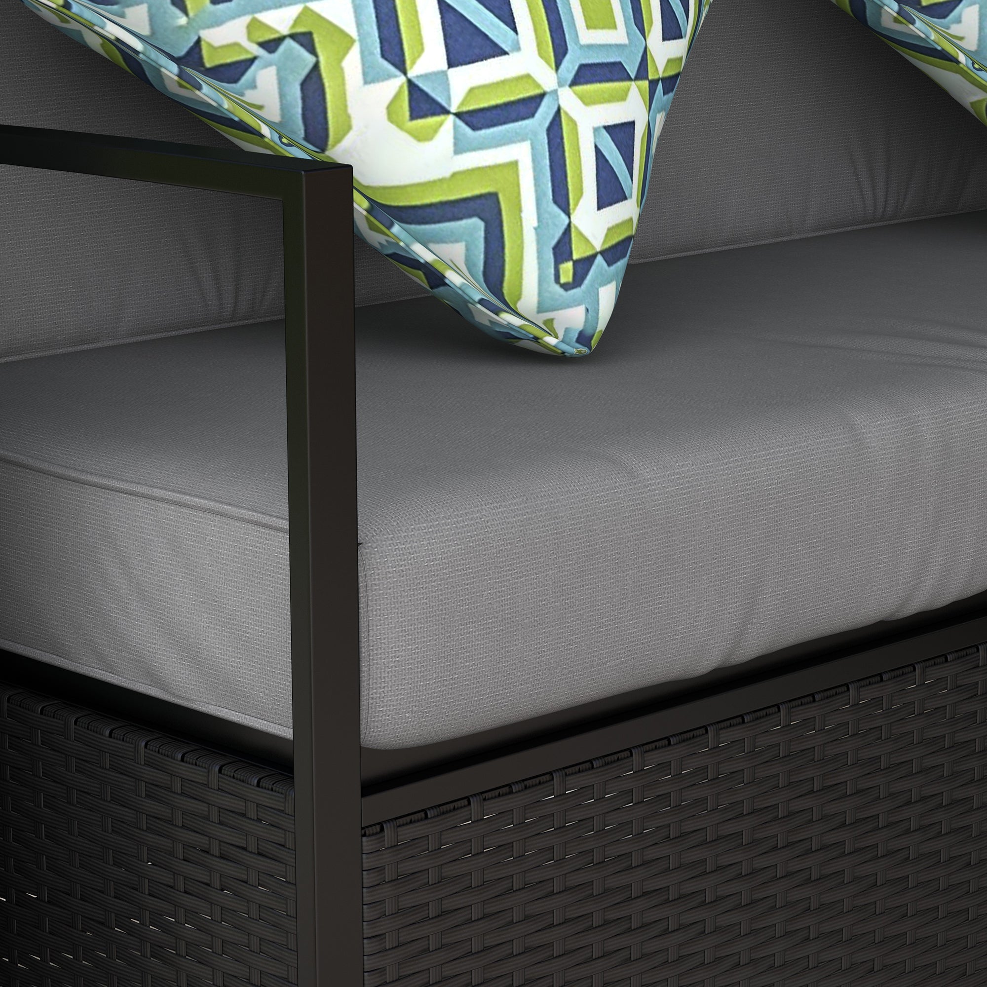 Patio Furniture Set with Gazebo, Outdoor PE Rattan Wicker Conversation Sofa with Storage Corner Table, Cushion, for Backyard, Porch, Poolside, Balcony, Grey Patio Furniture Sets at Gallery Canada