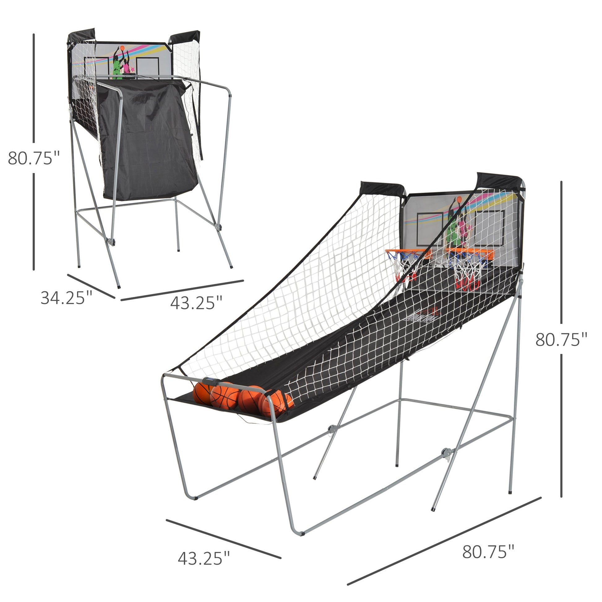 Double Shots Arcade Basketball System Foldable Two Player Basketball Basketball   at Gallery Canada