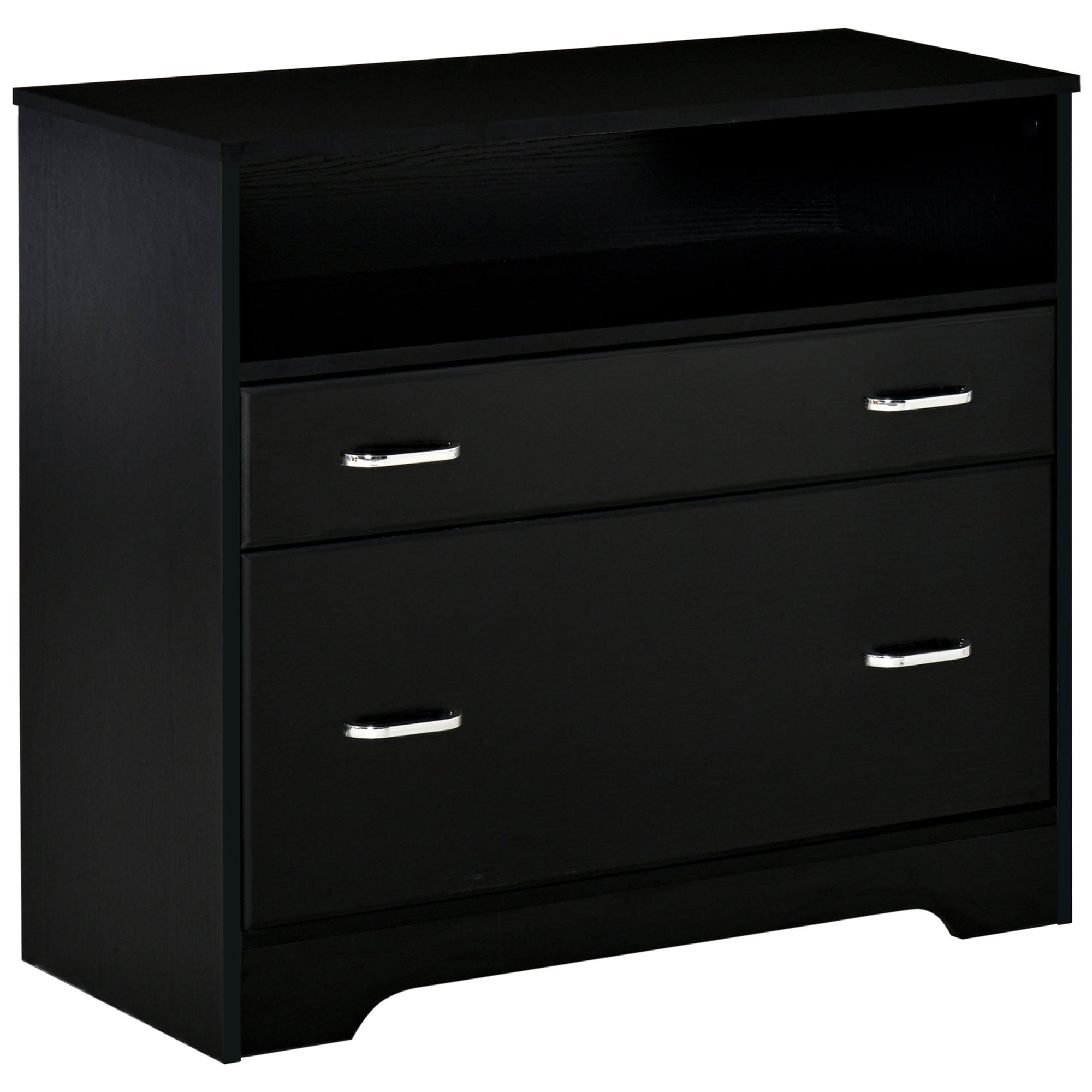 Lateral File Cabinet with 2 Drawers, Filing Cabinet for Hanging Letter Sized Files, Office Printer Stand, Black Office Cabinets & Cupboards Black at Gallery Canada