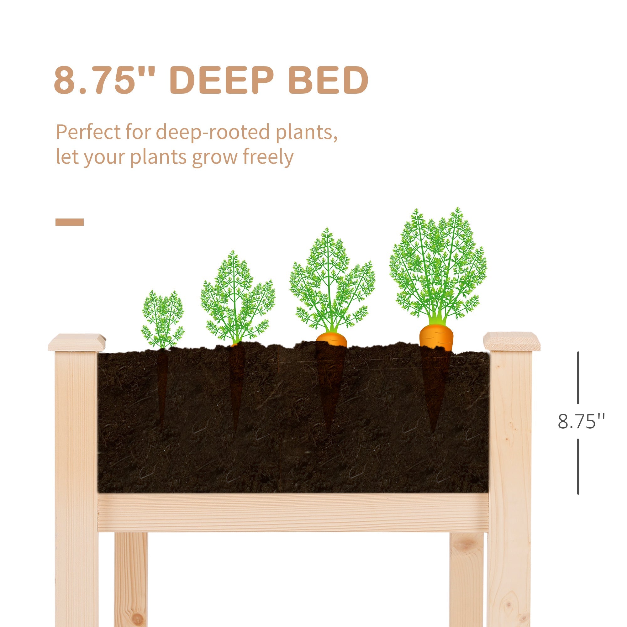 Wooden Elevated Planter Box with Legs, 48