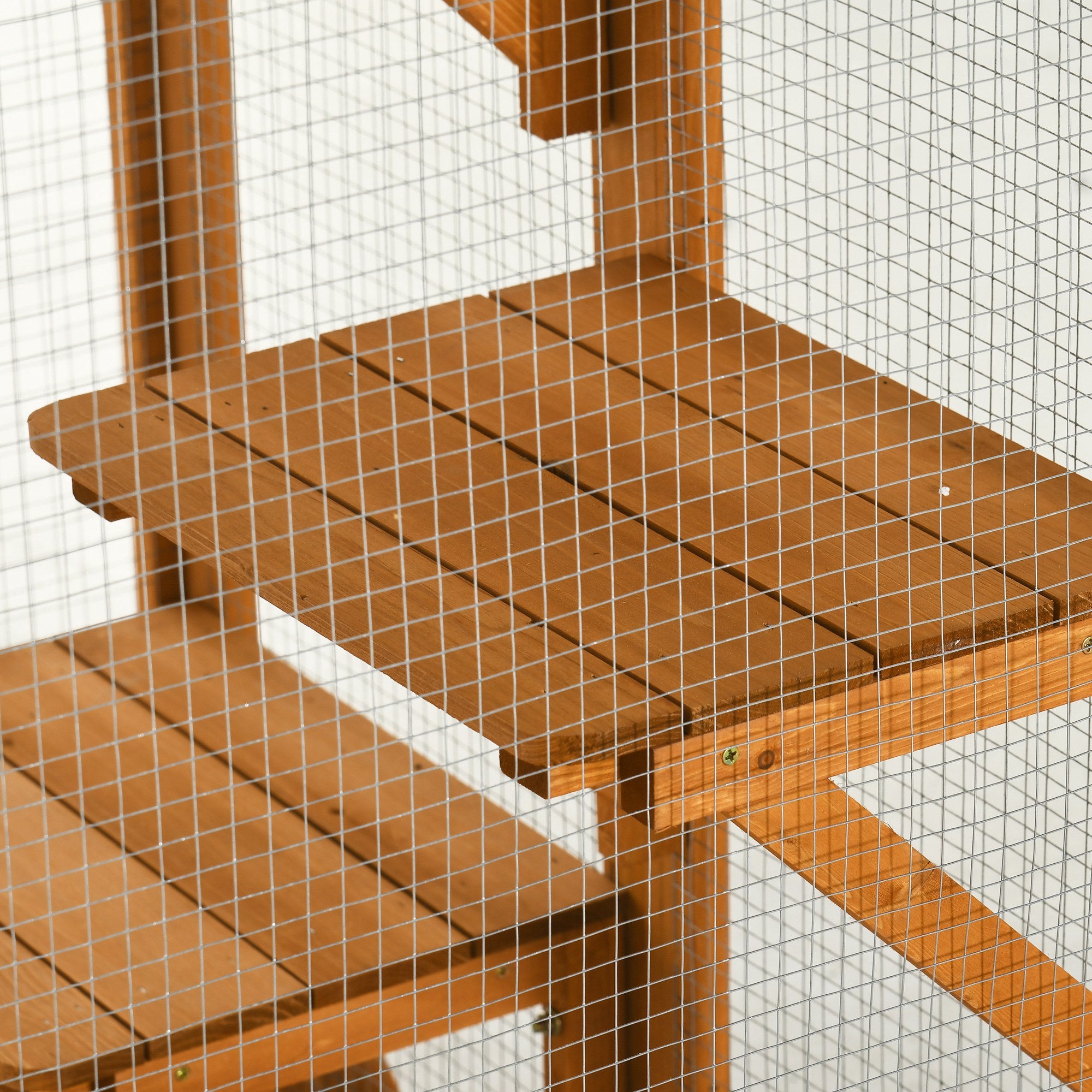 Cat Cage Indoor Catio Outdoor Cat Enclosure Pet House Small Animal Hutch for Rabbit, Kitten, Crate Kennel with Waterproof Roof, Multi-Level Platforms, Lock, Orange Outdoor Cat Enclosures at Gallery Canada