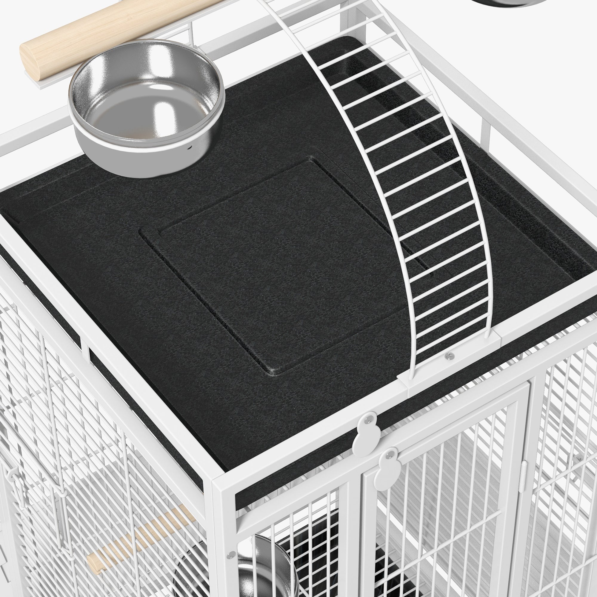 61.5 Inch Bird Cage Parakeet House for Cockatiel with Stand, Pull Out Tray, Play Top, Storage Shelf, Wood Perch, Food Container Bird Cages   at Gallery Canada