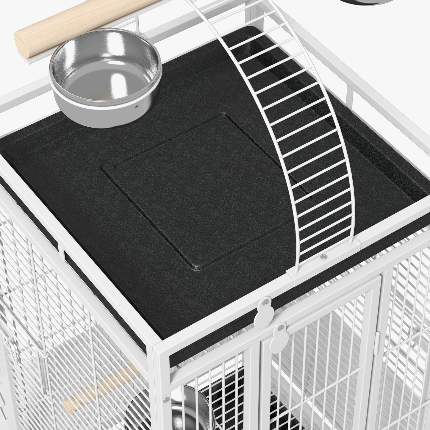 61.5 Inch Bird Cage Parakeet House for Cockatiel with Stand, Pull Out Tray, Play Top, Storage Shelf, Wood Perch, Food Container - Gallery Canada