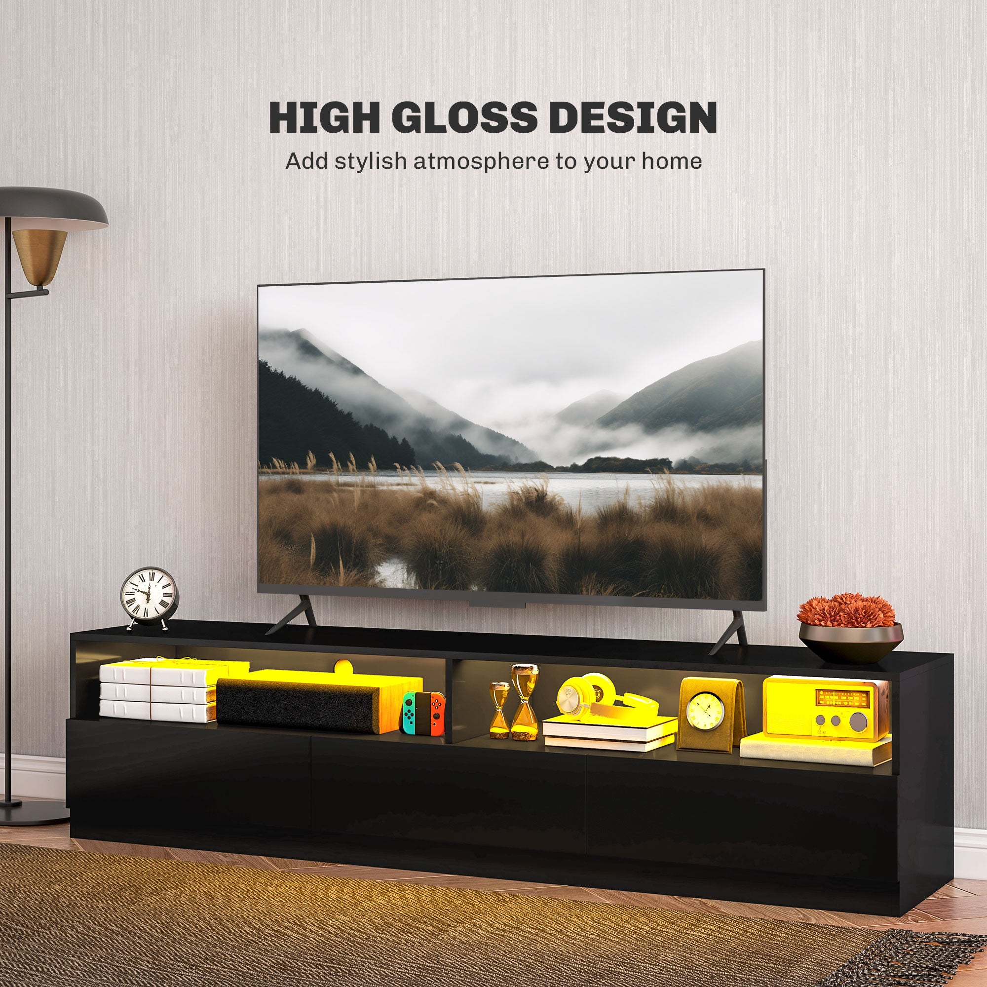 LED Lighted TV Stand for TVs up to 75