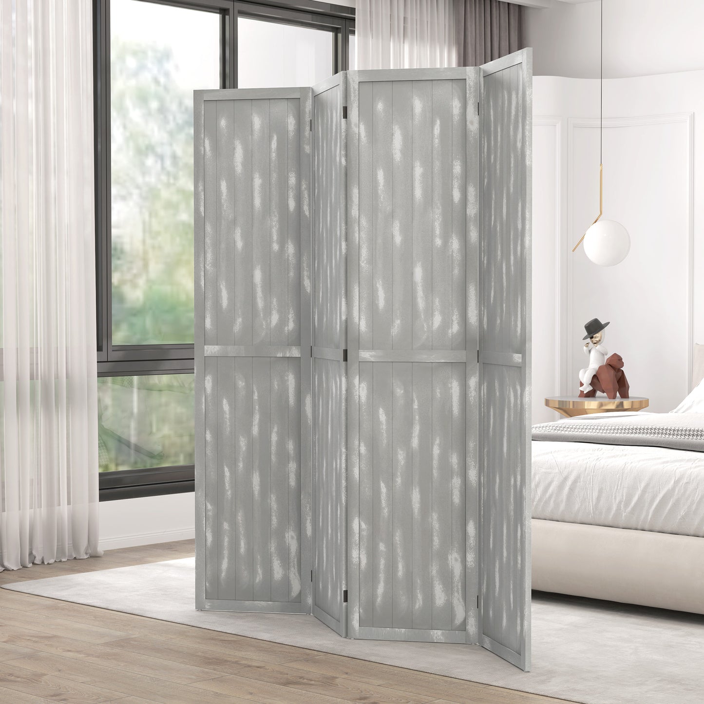 Screen Divider Room Divider Screen with Foldable Design for Indoor Bedroom Office 5.5' Grey Room Dividers at Gallery Canada