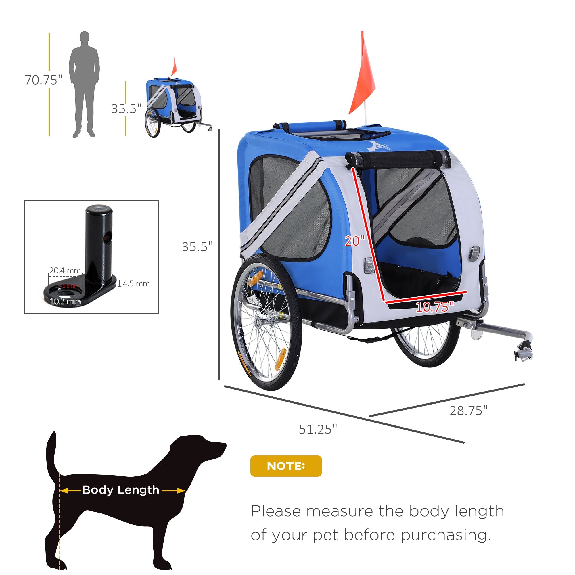 Dog Bike Trailer Pet Cart Bicycle Wagon Cargo Carrier Attachment for Travel with 3 Entrances Large Wheels for Off-Road &; Mesh Screen, White Dog Bike Trailers & Strollers   at Gallery Canada