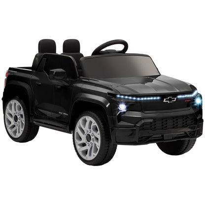 12V CHEVROLET SILVERADO EV RST Licensed Kids Car w/ Remote, Spring Suspension, Soft Start, Training Wheels, Black Electric Toy Cars   at Gallery Canada