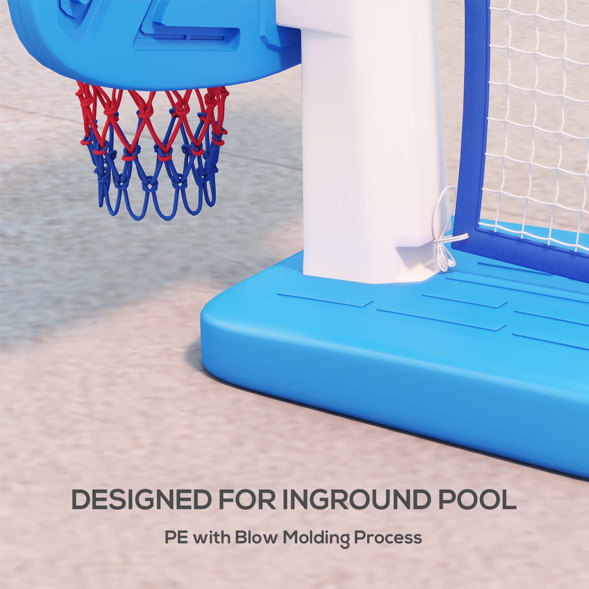 2-in-1 Pool Basketball Hoop Poolside &; Volleyball Set, Portable Basketball Hoop with Fillable Base Basketball at Gallery Canada