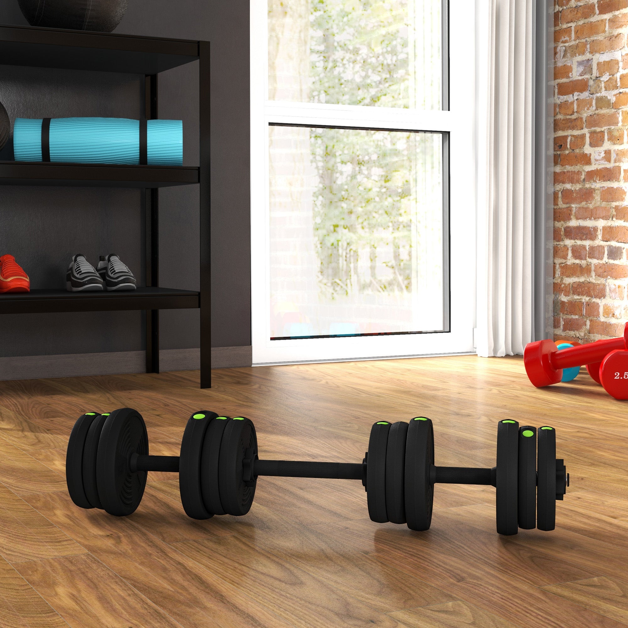 44LBS 2-in-1 Adjustable Barbell &; Dumbbells Set, Weights Set with Non-slip Handles for Men and Women Home Gym Training Dumbbells & Barbells at Gallery Canada