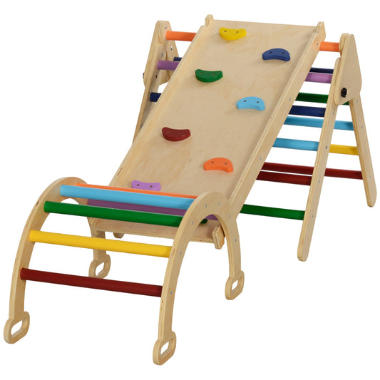 5 in 1 Pikler Triangle Set with Ladder, Ramp, Arch, for 18-48 months, Multicolour Baby Gym & Playmats   at Gallery Canada