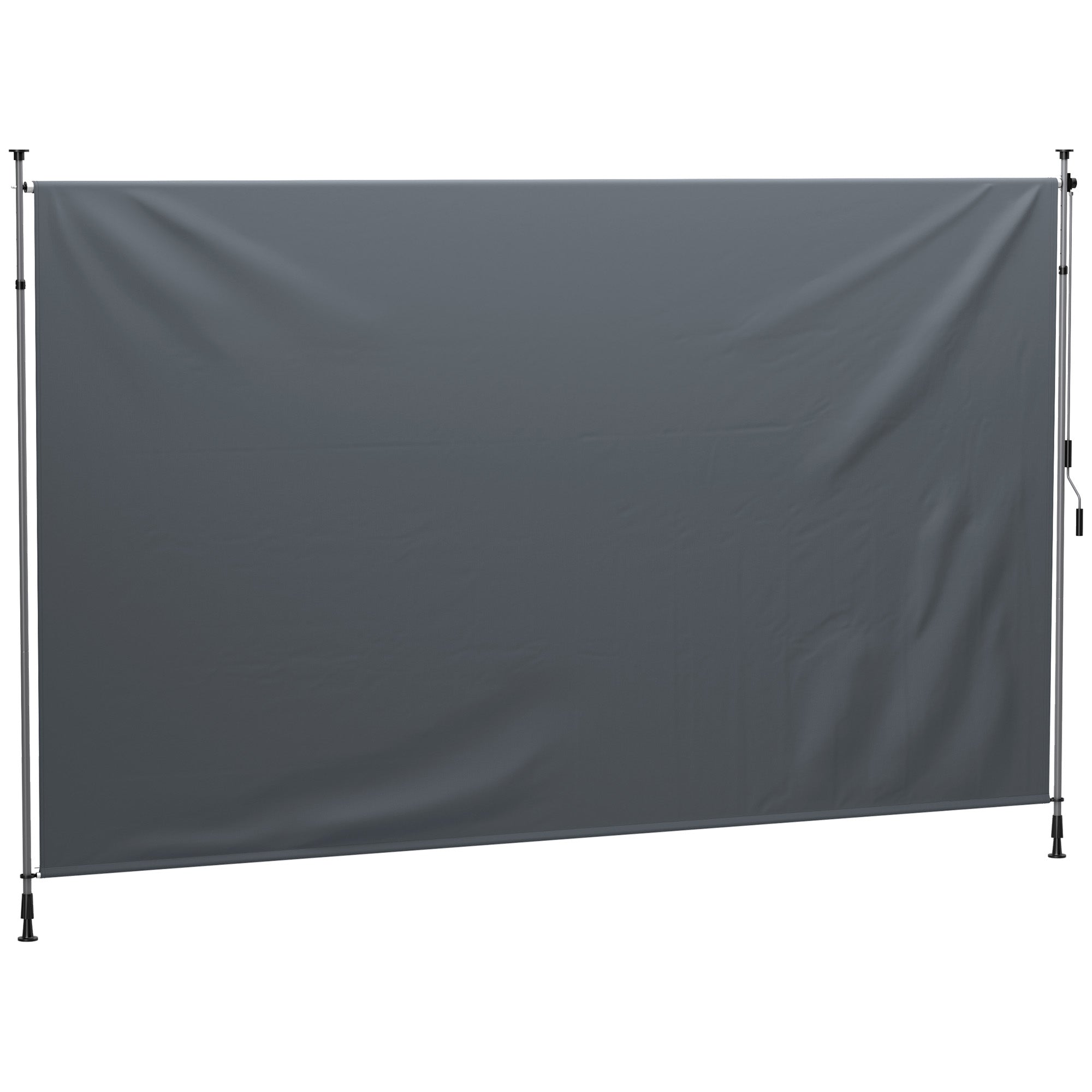 13' x 10' Manual Retractable Patio Awning, Outdoor Privacy Screen with UPF30+ &; Water-Resistant Fabric, Dark Grey Patio Awnings at Gallery Canada