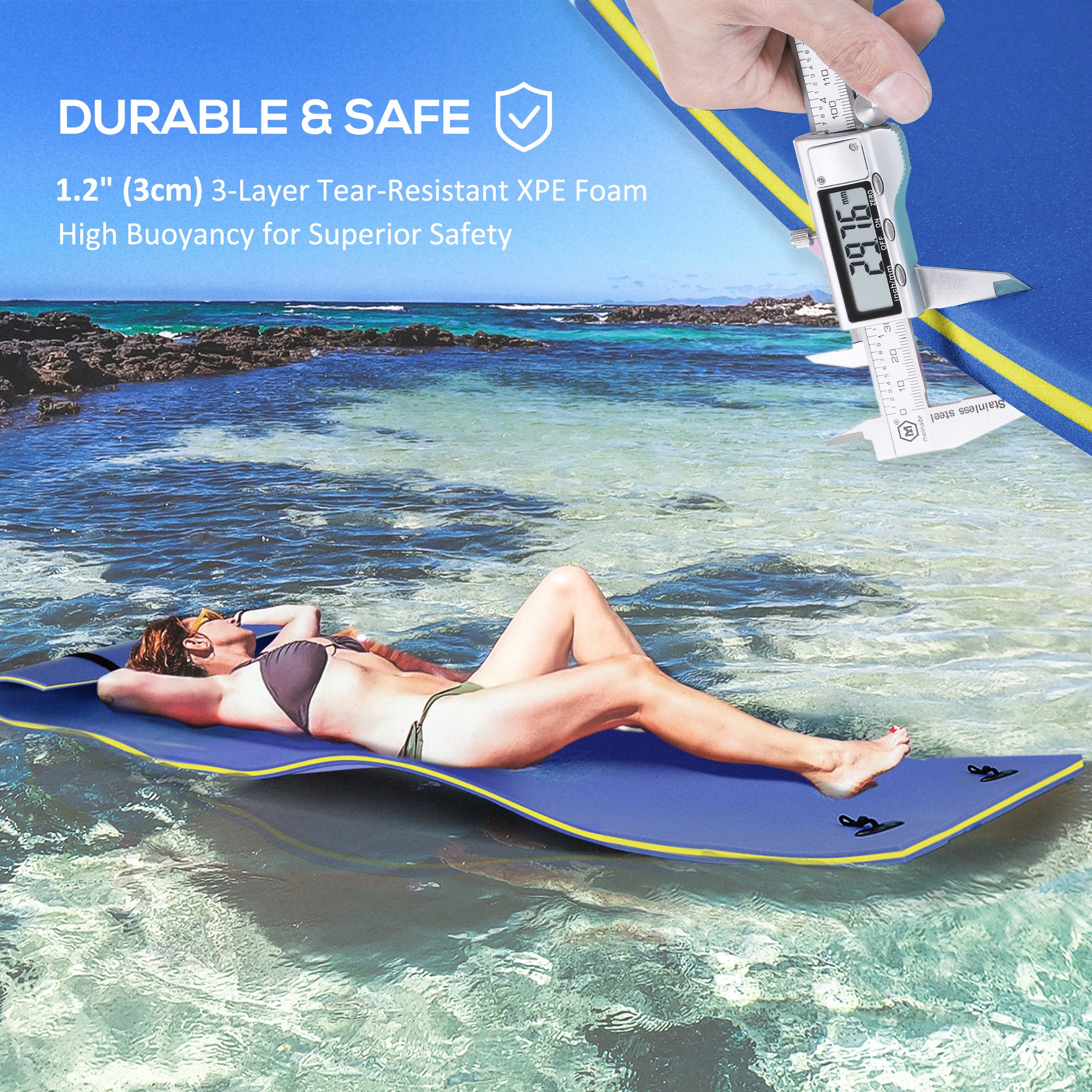 6.5' x 2' Roll-Up Pool Float Pad Water Floating Mat for Lake, Ocean, Pool Playing, Relaxing &; Recreation, Blue Water Sports & Boating Supplies at Gallery Canada