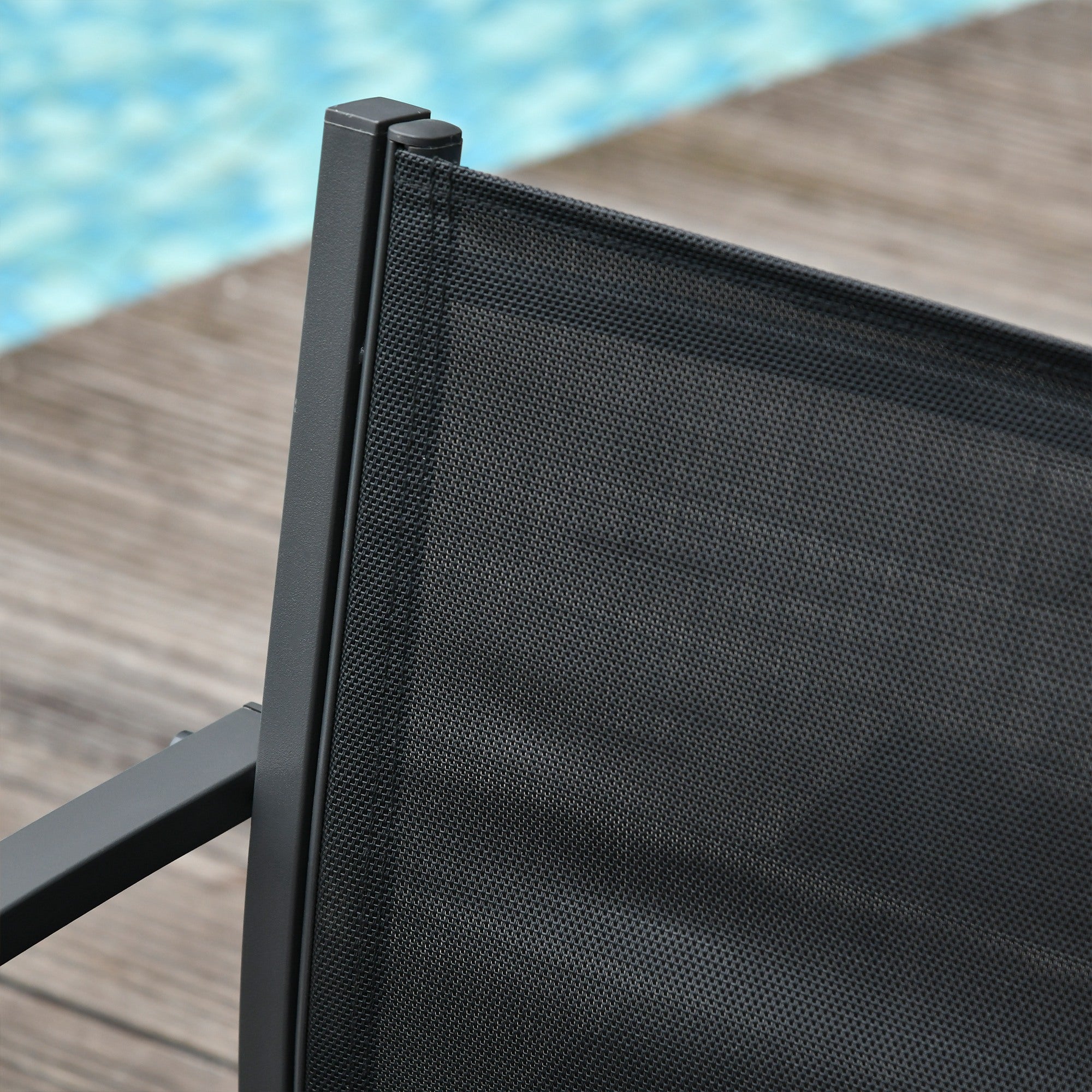 4-Piece Patio Furniture Set with Glass Top Coffee Table, Breathable Mesh Seat &; Backrest for Garden, Balcony, Black Patio Furniture Sets at Gallery Canada