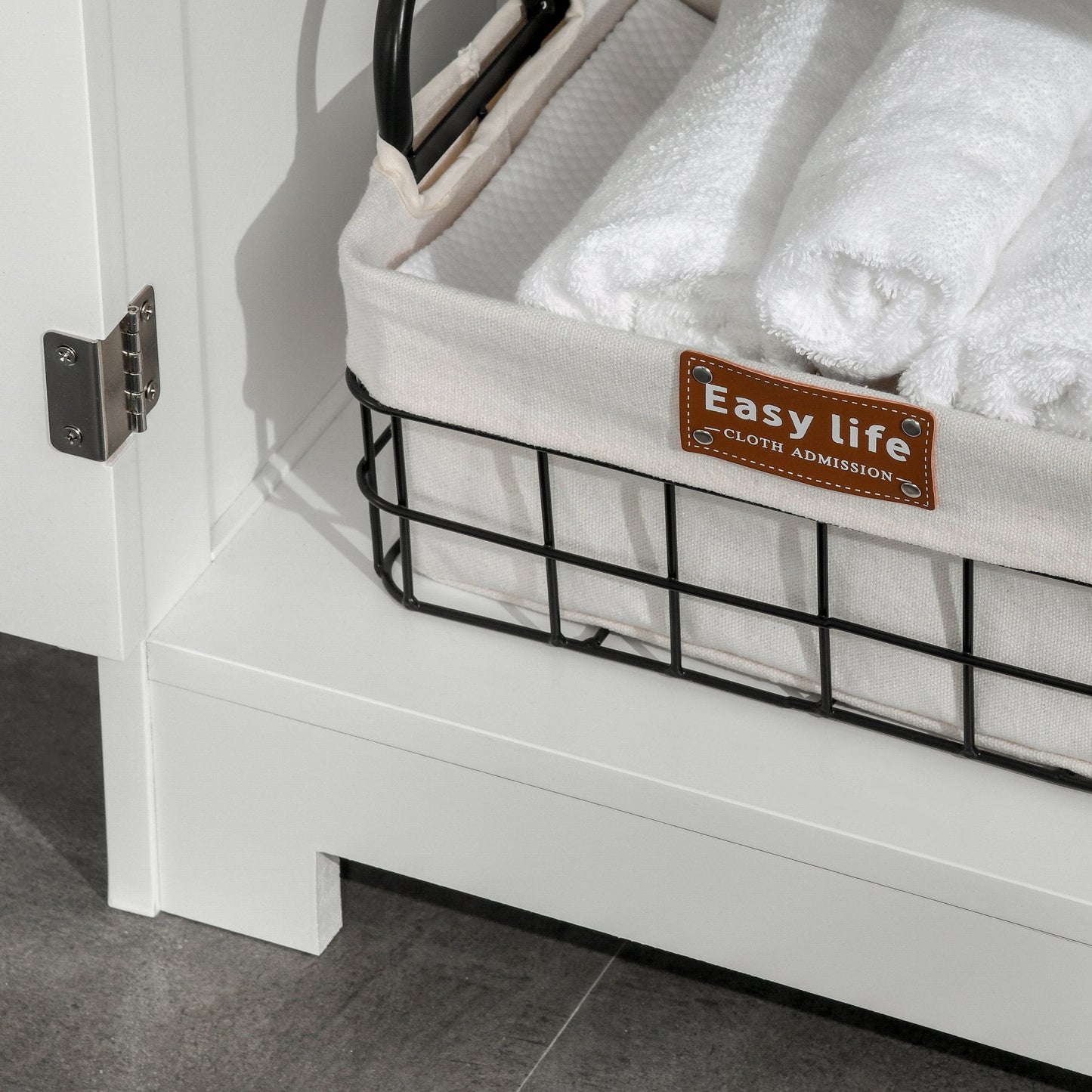 Bathroom Storage Cabinet Floor with Adjustable Shelf and Drawers Side Cabinet for Living Room Entryway Office White Bathroom Cabinets   at Gallery Canada