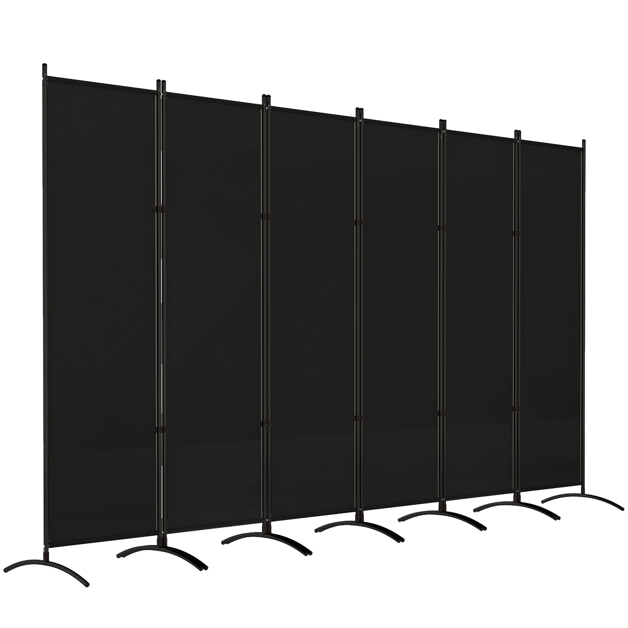 6 Panel Folding Room Divider, UV30+ Privacy Screen, Indoor Outdoor Privacy Panel with Stable Base, Black Side Awnings at Gallery Canada