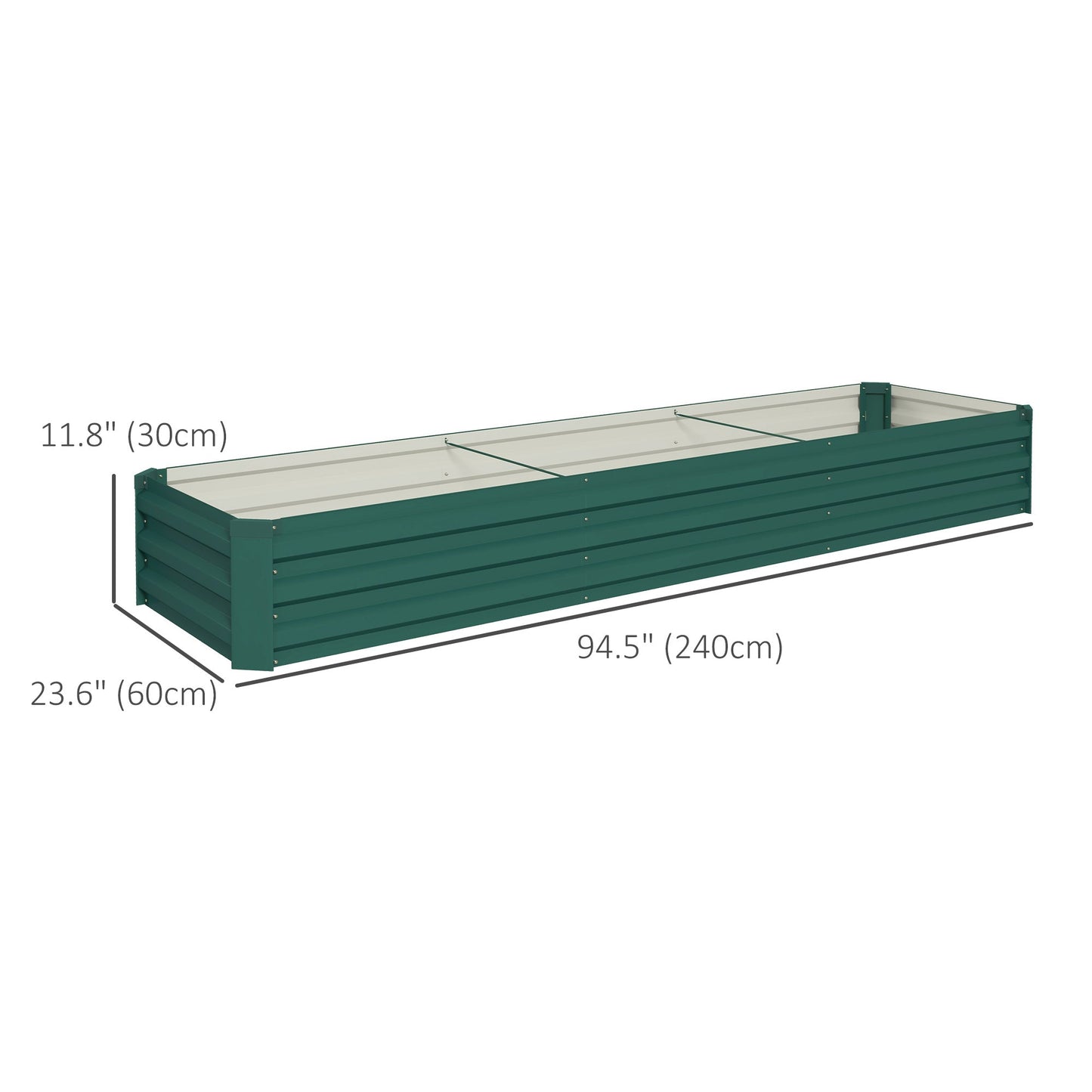 8'x2'x1' Galvanized Raised Bed, Large Elevated Planter Box for Growing Flowers, Herbs and Vegetables, Green - Gallery Canada