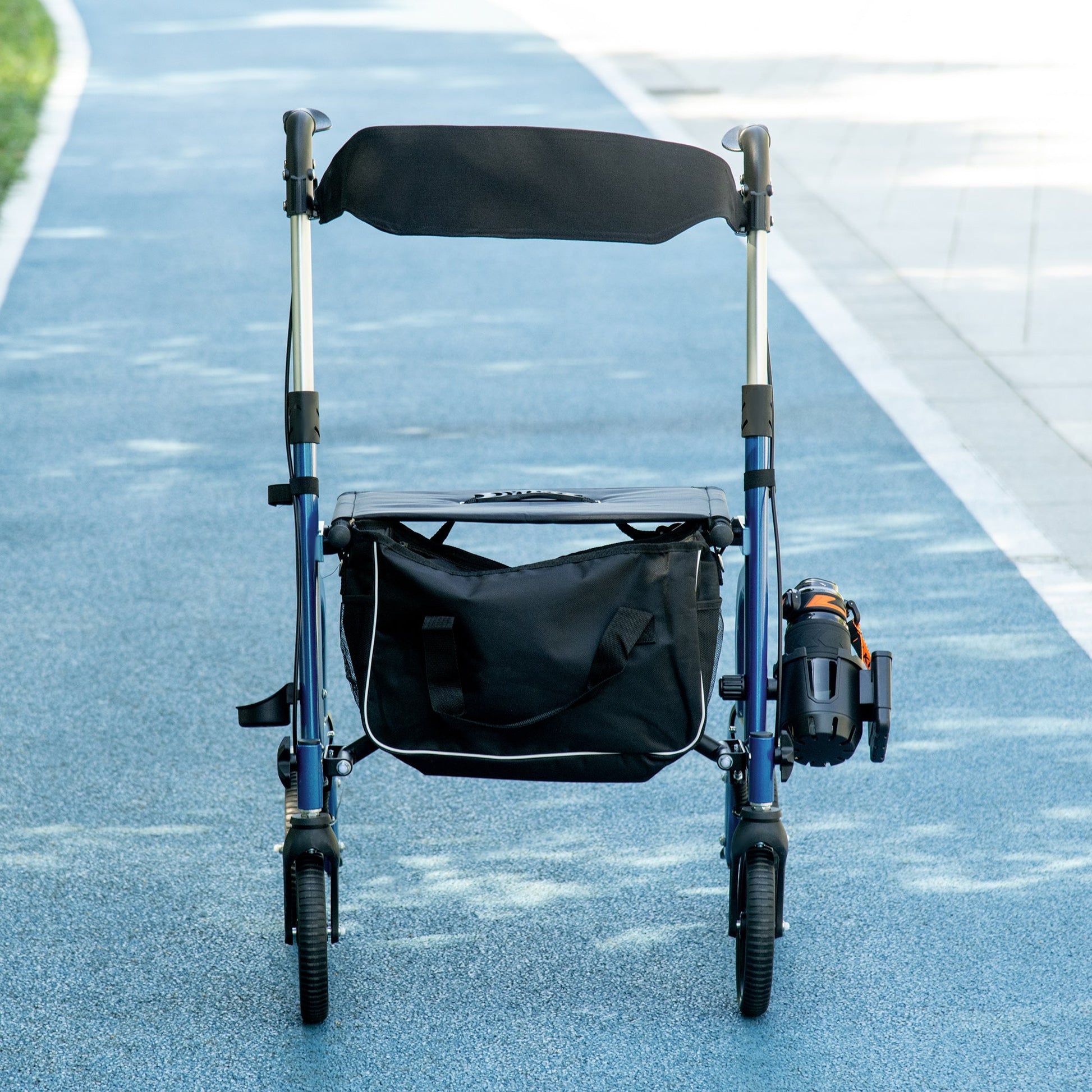 8'' Wheel Rollator Walker with Padded Seat, Backrest, Storage Bag, Blue Knee Walker & Wheelchair Ramps   at Gallery Canada